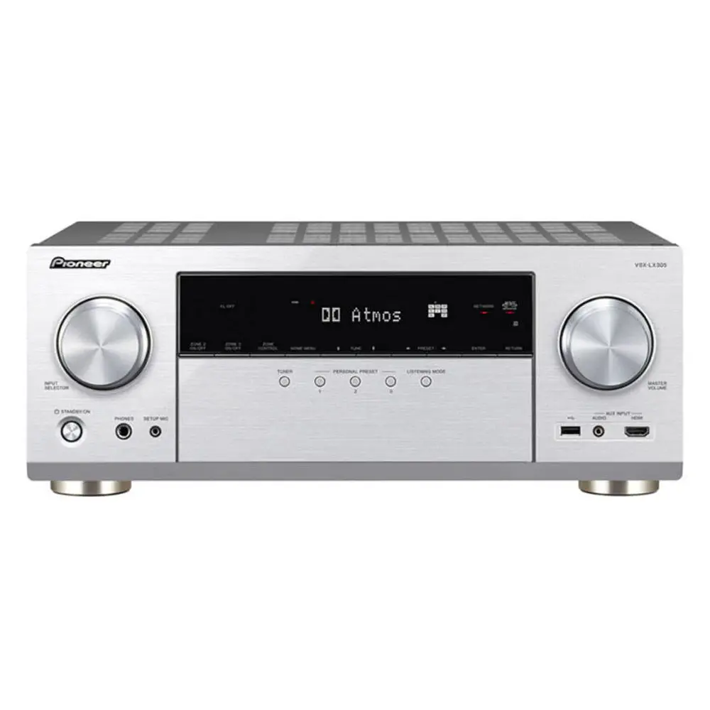 Pioneer VSX LX305 AV Receiver Silver Front 1000x1000 1